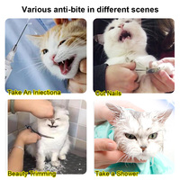 Anti-Bite oddychająca anty-lizanie kot akcesoria ochronna przestrzeń kaptur pielęgnacja maska kot kaganiec kąpiel pielęgnacja dla mały kot 3